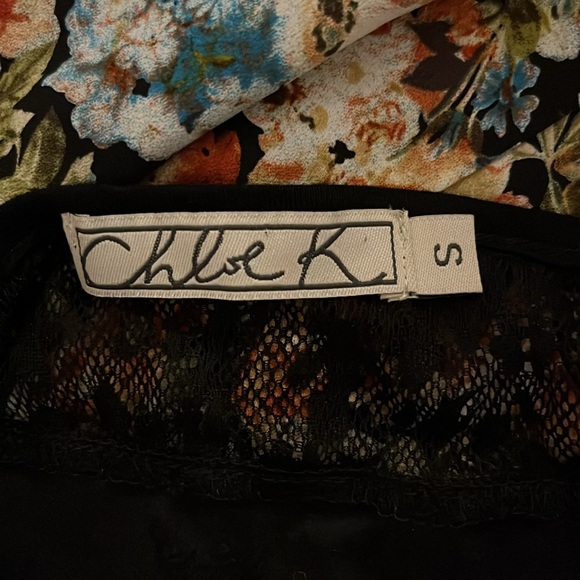 Chloe K Hi Low Black Lace Pleather Cutout Floral Spaghetti Strap Dress S - Picture 10 of 13